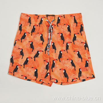Boy's toucan print swim beach shorts